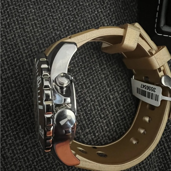 48mm Watch Stainless Steel Golden Silicone Band KYBOE! Power Japanese Movement - Picture 5 of 5